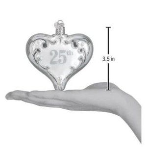 Old World Christmas 25th Anniversary Heart Glass Ornament